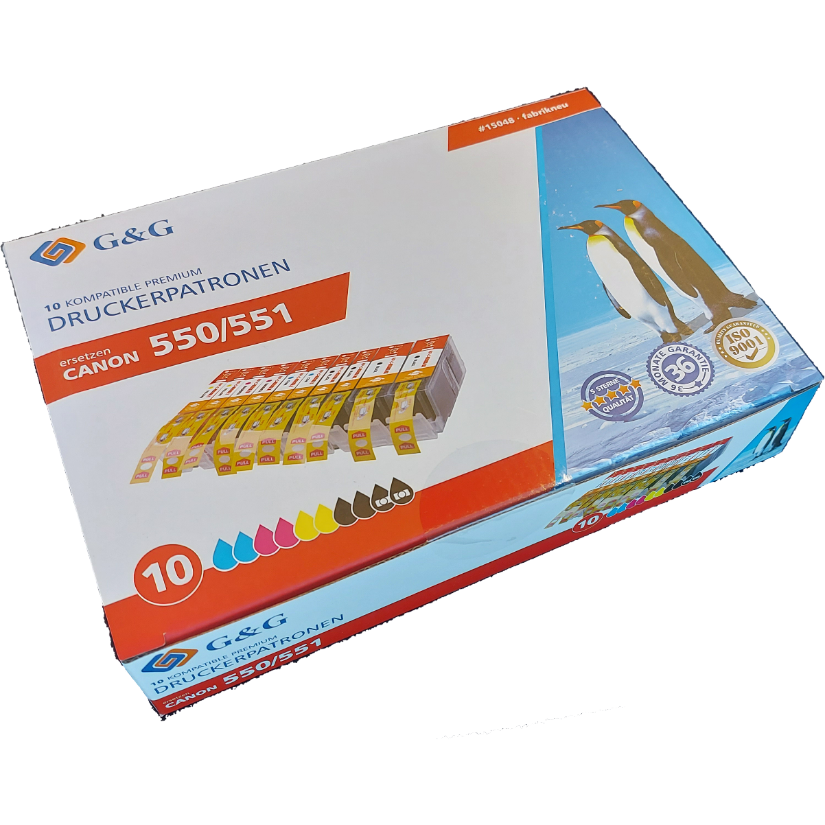 G&G Ninestar samheitahylki:  10 stk. - Canon PGI-550 / CLI-551 Blátt, Rautt, Gult, Svart og fótósvart