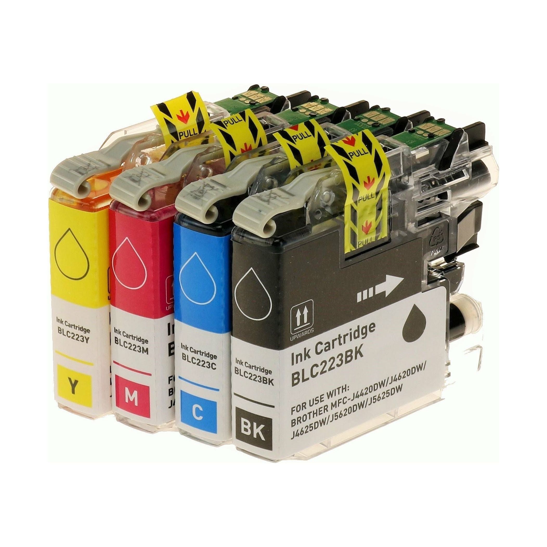 G&G Ninestar samheitahylki: Brother LC-223VALBPDR Pakki: 1x Svart, Blátt, Rautt, Gult