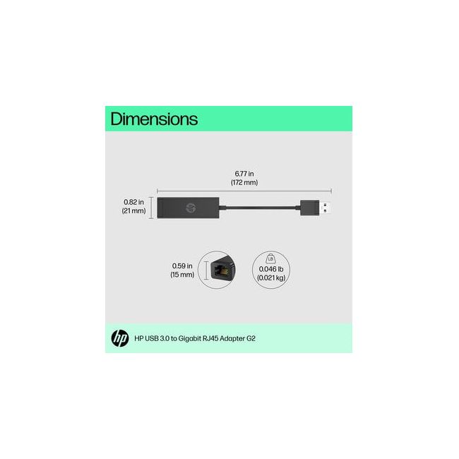 HP USB 3.0 to Gigabit RJ45 Adapter G2