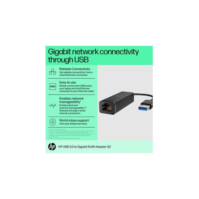 HP USB 3.0 to Gigabit RJ45 Adapter G2