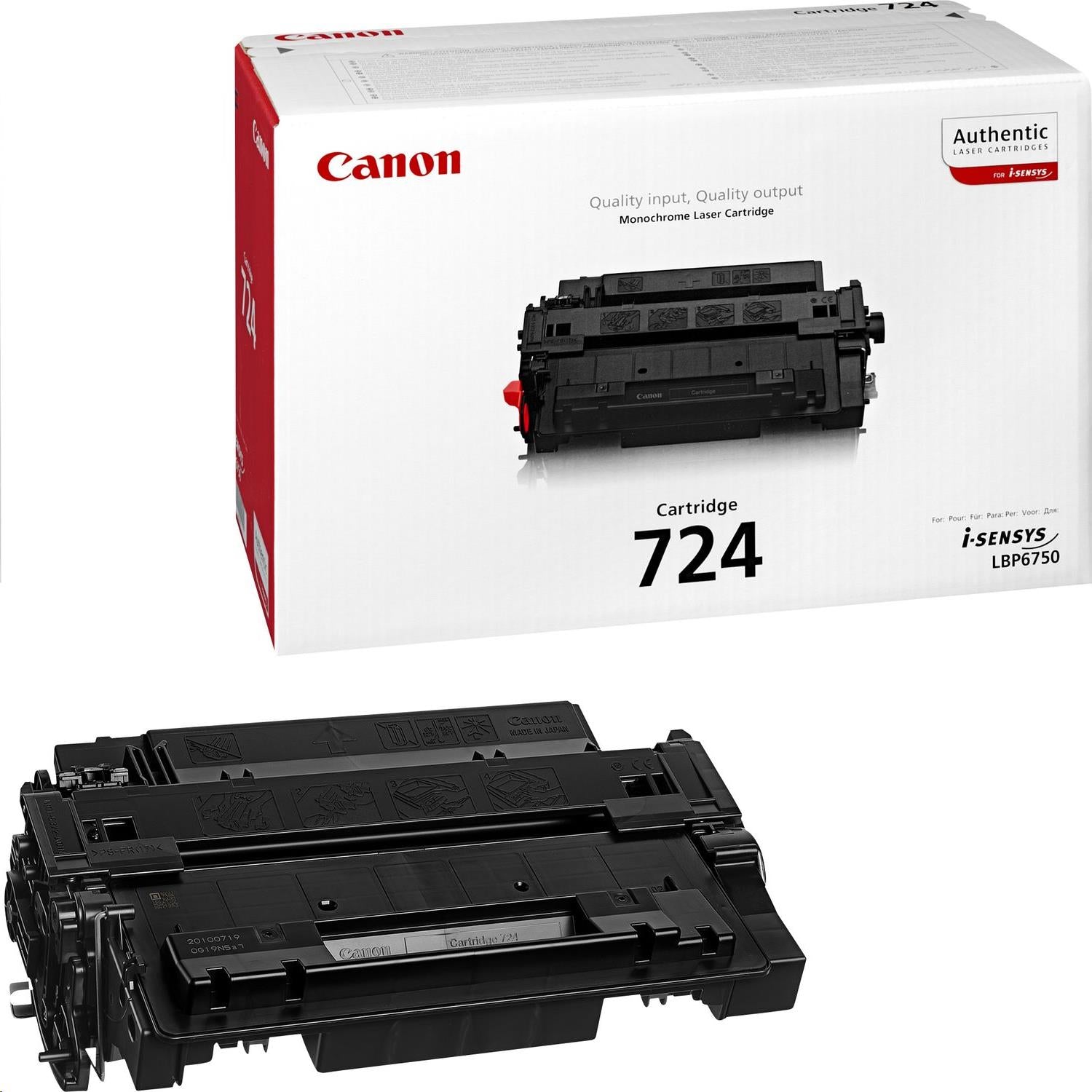 Canon 724 (Prentar: 6,000 síður) svart dufthylki