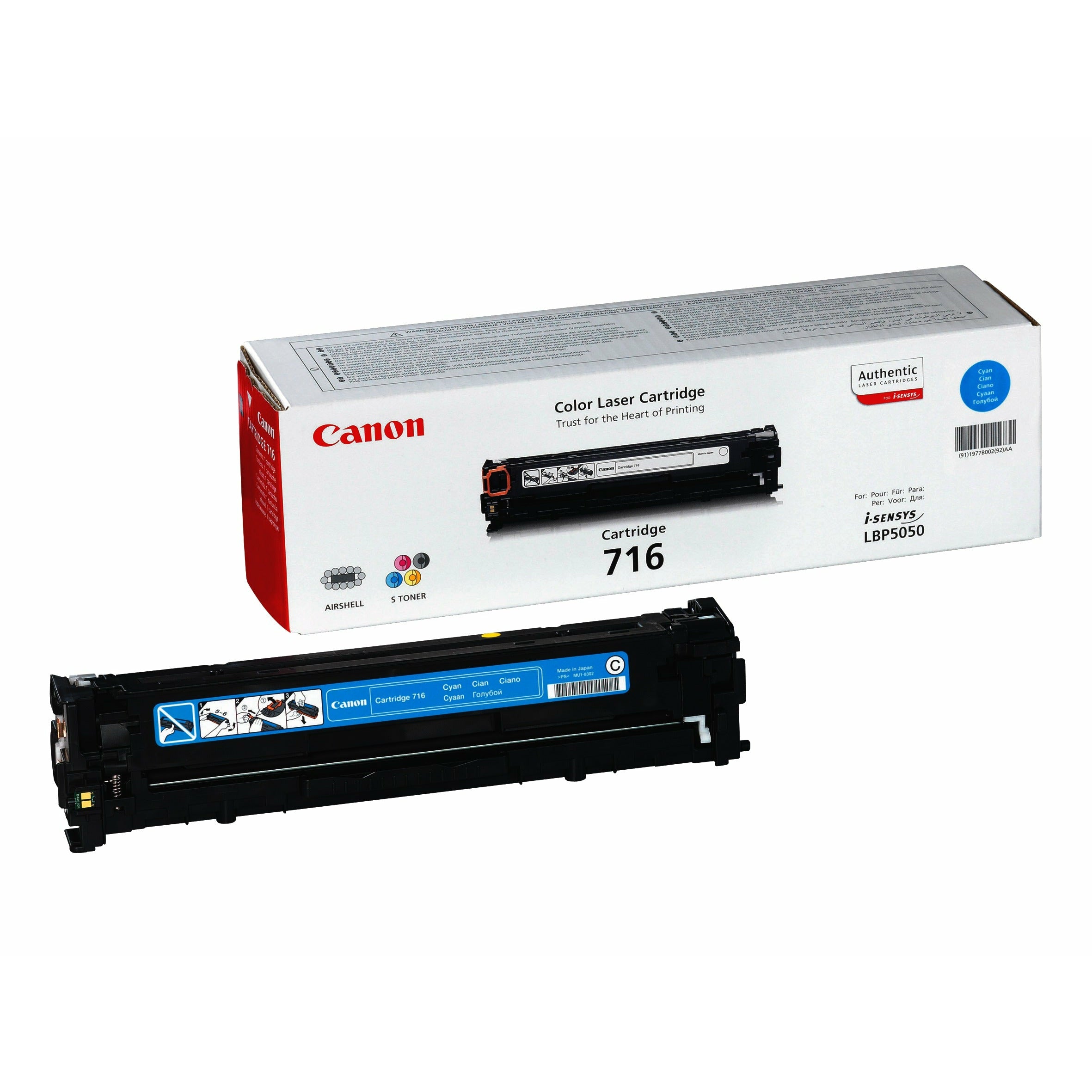 Canon 716 (Prentar: 1,500 síður) blátt dufthylki