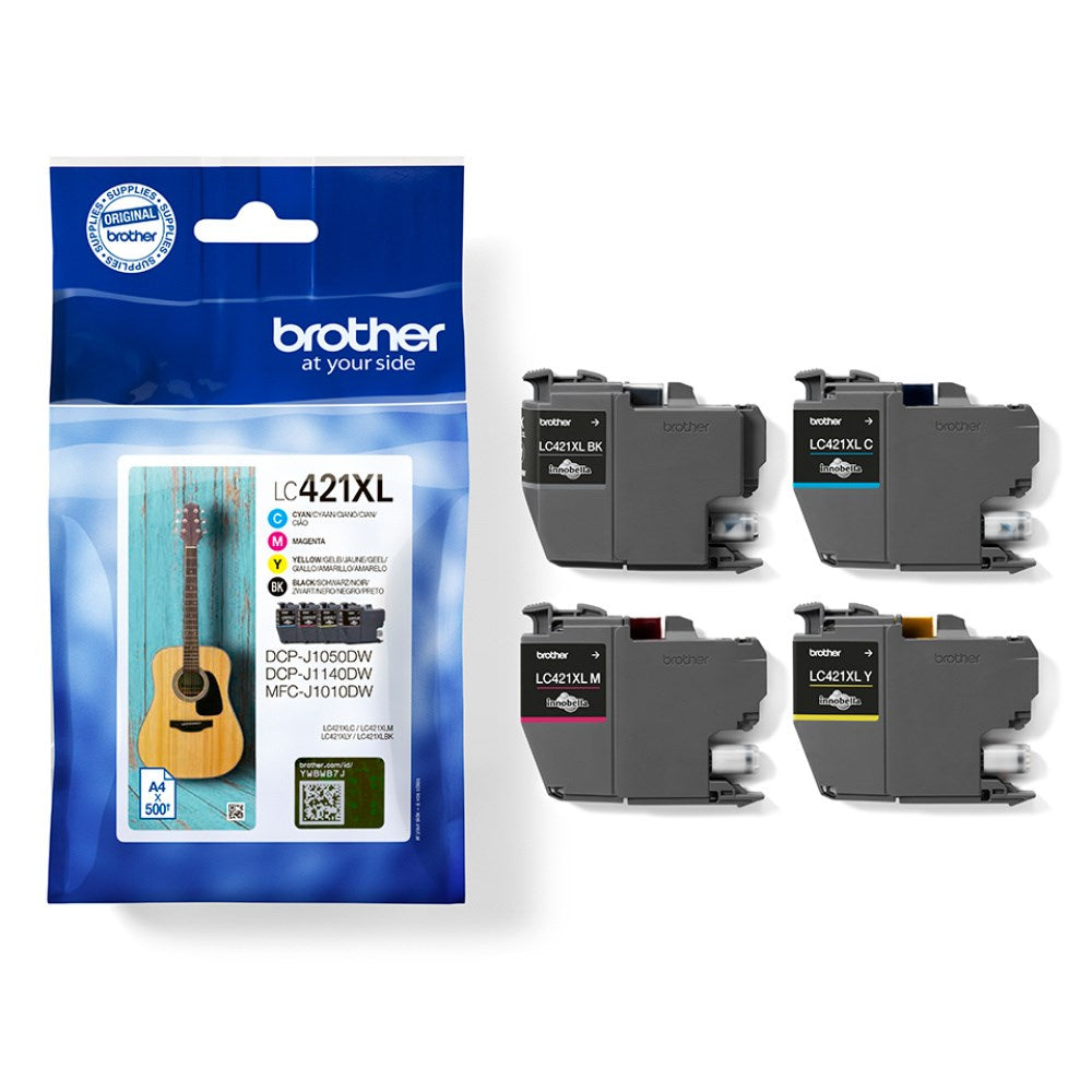 Brother LC-421XL (Prentar: 500 síður) svart/blátt/gult/rautt blekhylki