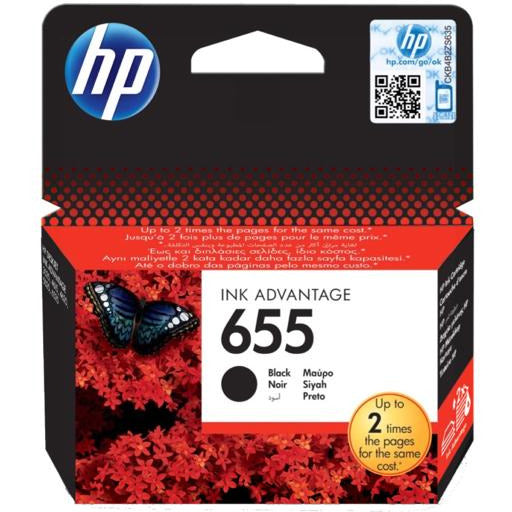 HP 655 svart blekhylki (Prentar 550 síður)