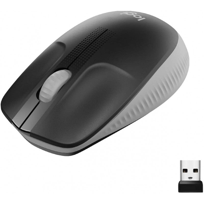 Logitech M190 (1000dpi) Full-Size þriggja takka þráðlaus mús (Mid grá)
