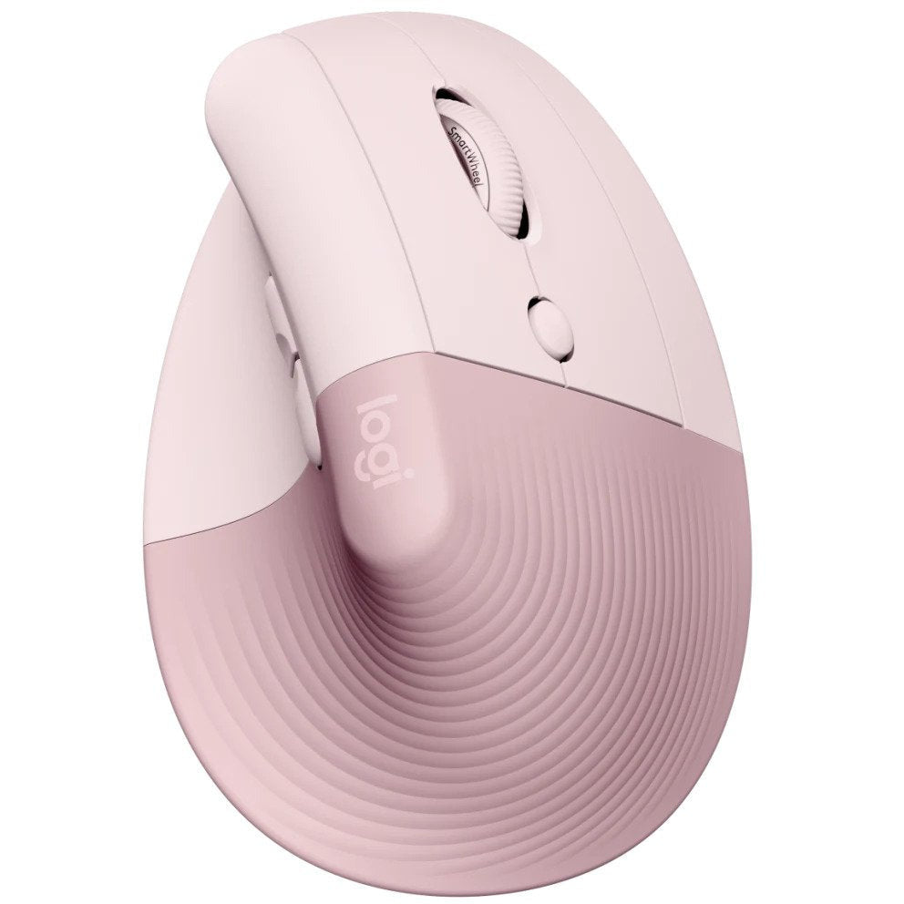 Logitech Lift Right Vertical Ergonomic mús, Rose/Dark Rose