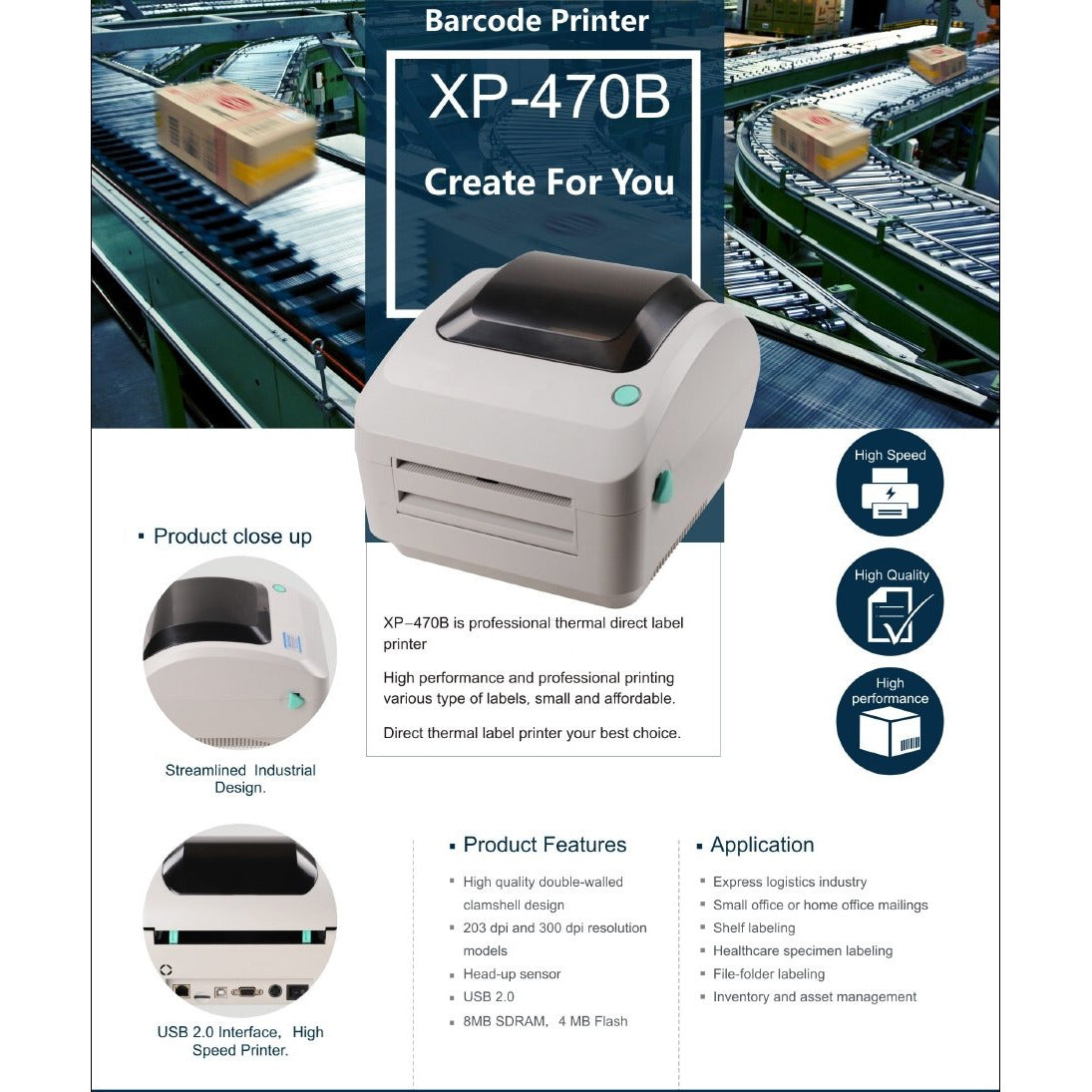 Xprinter límmiðaprentari fyrir vefverslanir