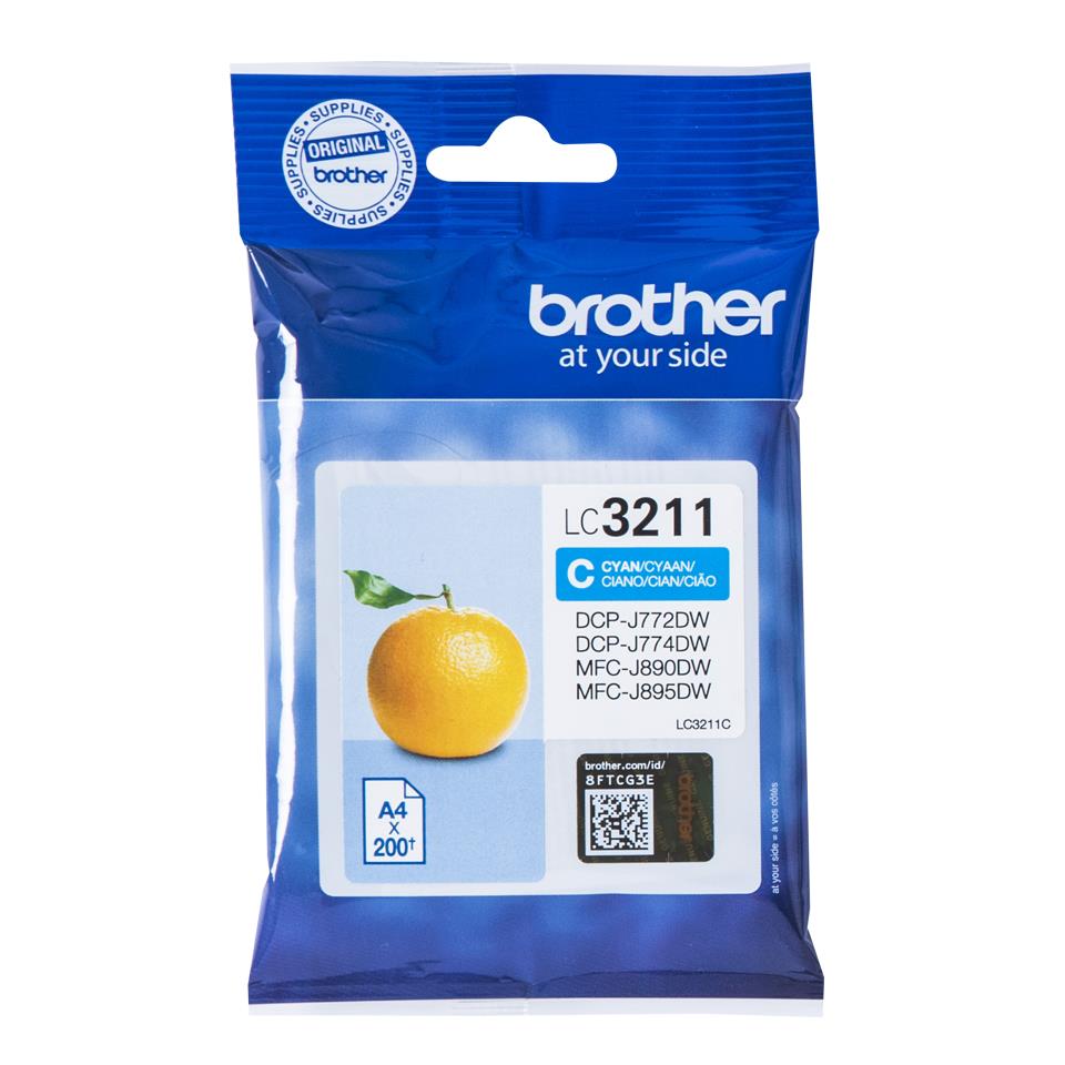 Brother LC3211C (Prentar: 200 síður) blátt blekhylki