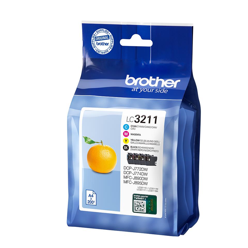 Brother LC3211VAL svart lita Ink 15ml 3x12ml Multipack