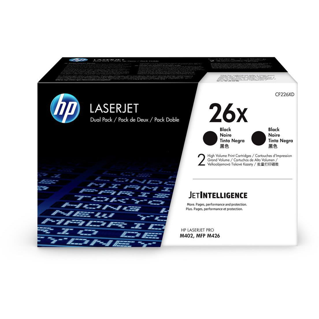HP CF226XD 26X svart dufthylki 9K Twinpack