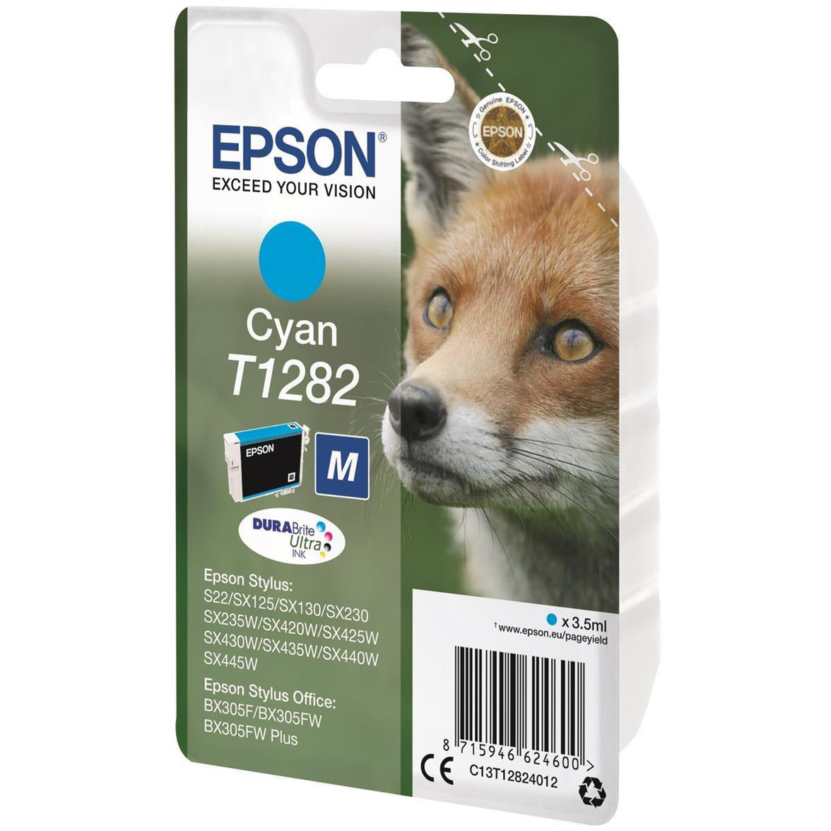 Epson Fox T1282 (3.5ml) DURABrite Ultra blekhylki (blátt)