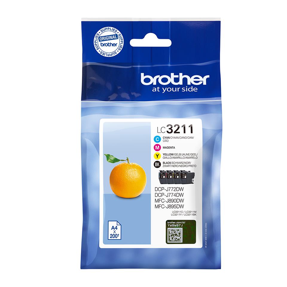 Brother LC3211VAL svart lita Ink 15ml 3x12ml Multipack