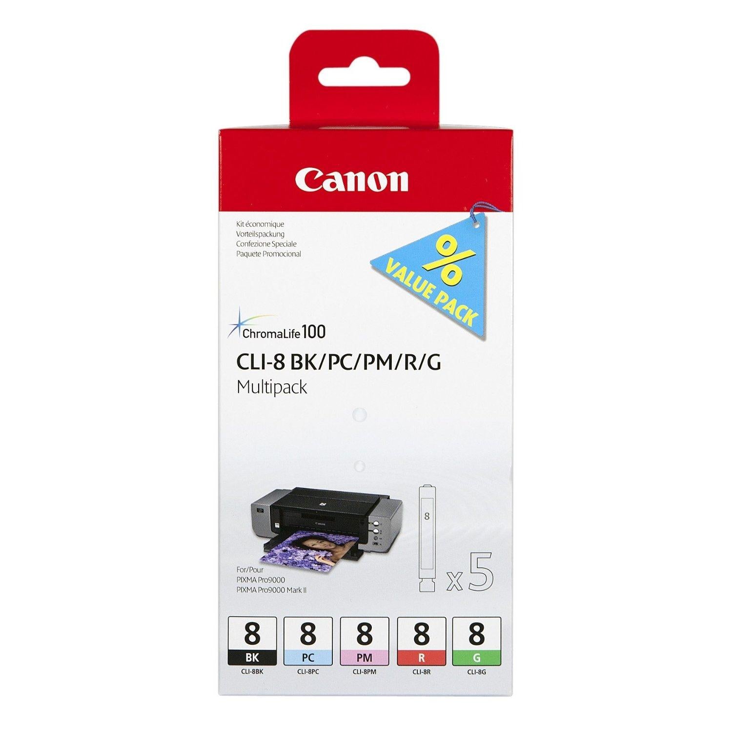 Canon 0620B027 CLI8 svart and lita Ink 5x13ml Multipack