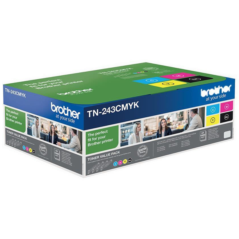 Brother TN243CMYK (prentar: 4000 síður) svart/blátt/rautt/gult dufthylki Pack of 4