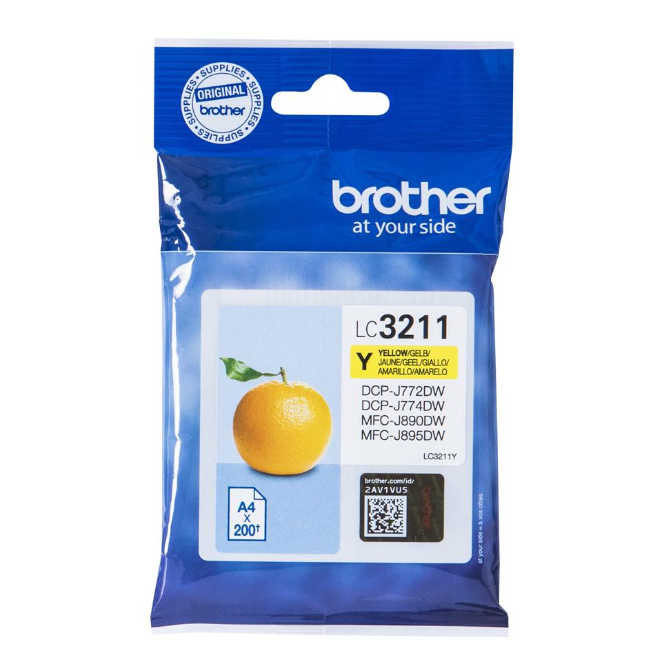 Brother LC3211Y (Prentar: 200 síður) gult blekhylki