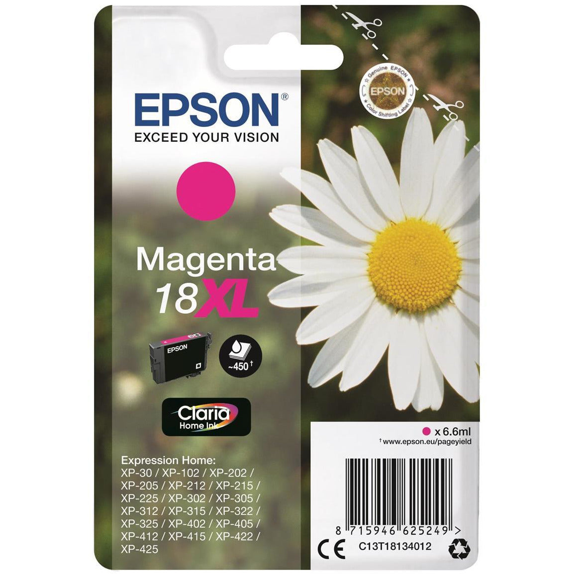 Epson Daisy 18XL (Prentar 450 síður) Claria Home blekhylki (rautt)