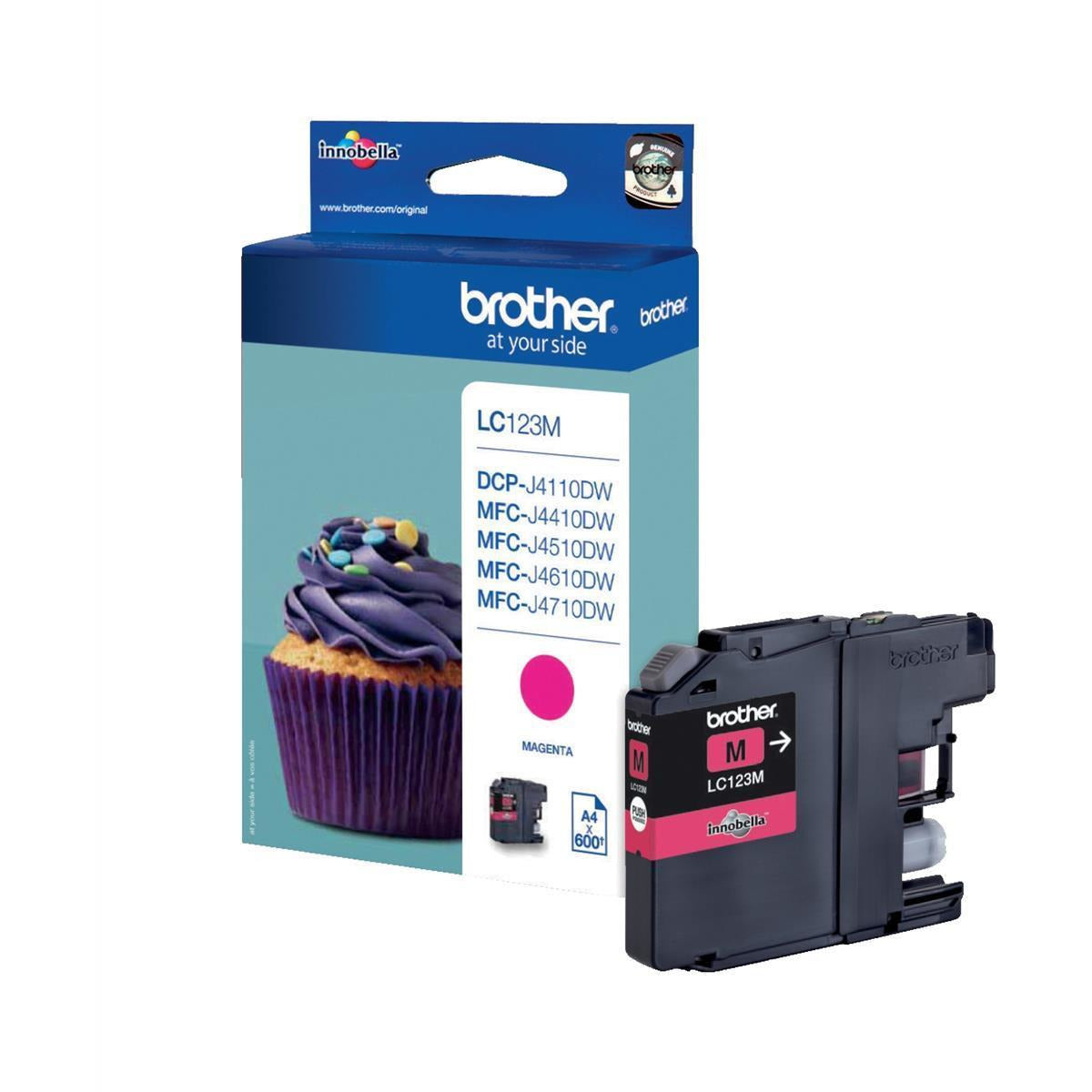 Brother LC123M (Prentar: 600 síður) rautt blekhylki