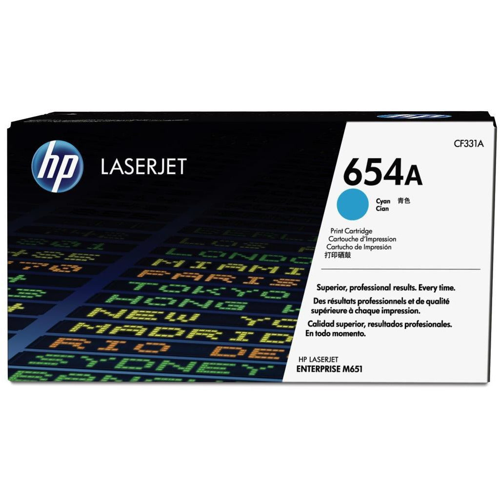 HP CF331A 654A blátt dufthylki 15K