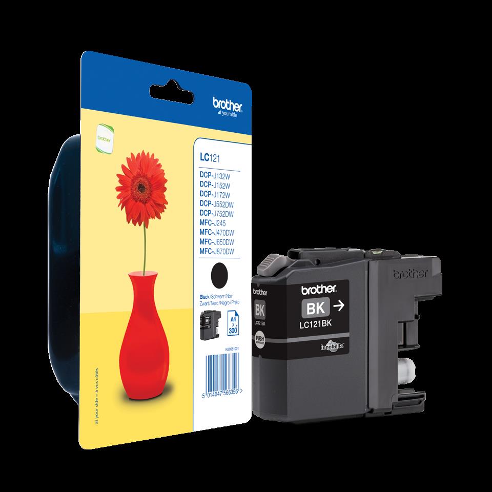 Brother LC121BK (Prentar: 300 síður) svart blekhylki