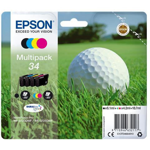 Epson Wf3720Dwf/Wf3725 blekhylkimultipack Bk/C/M/Y18.7ml