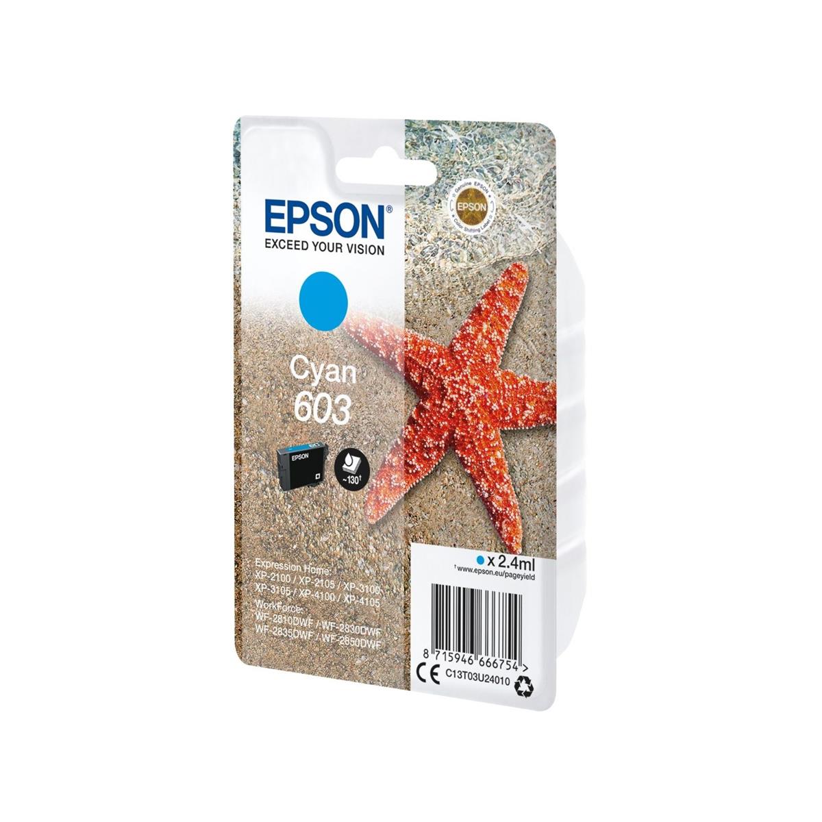 EPSON 603 CYAN INK CART 2.4ML
