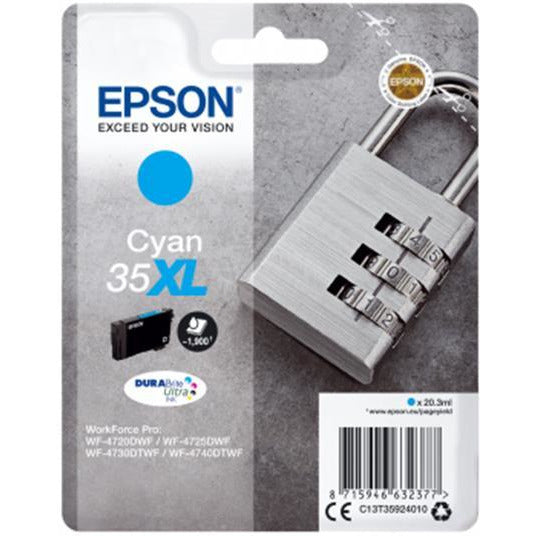 Epson Padlock 35XL T3592 (Prentar 1900 síður) DURABrite Ultra blátt 20.3ml blekhylki