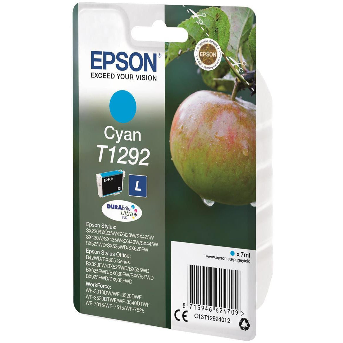 Epson Apple T1292 (7ml) DURABrite Ultra blekhylki (blátt)