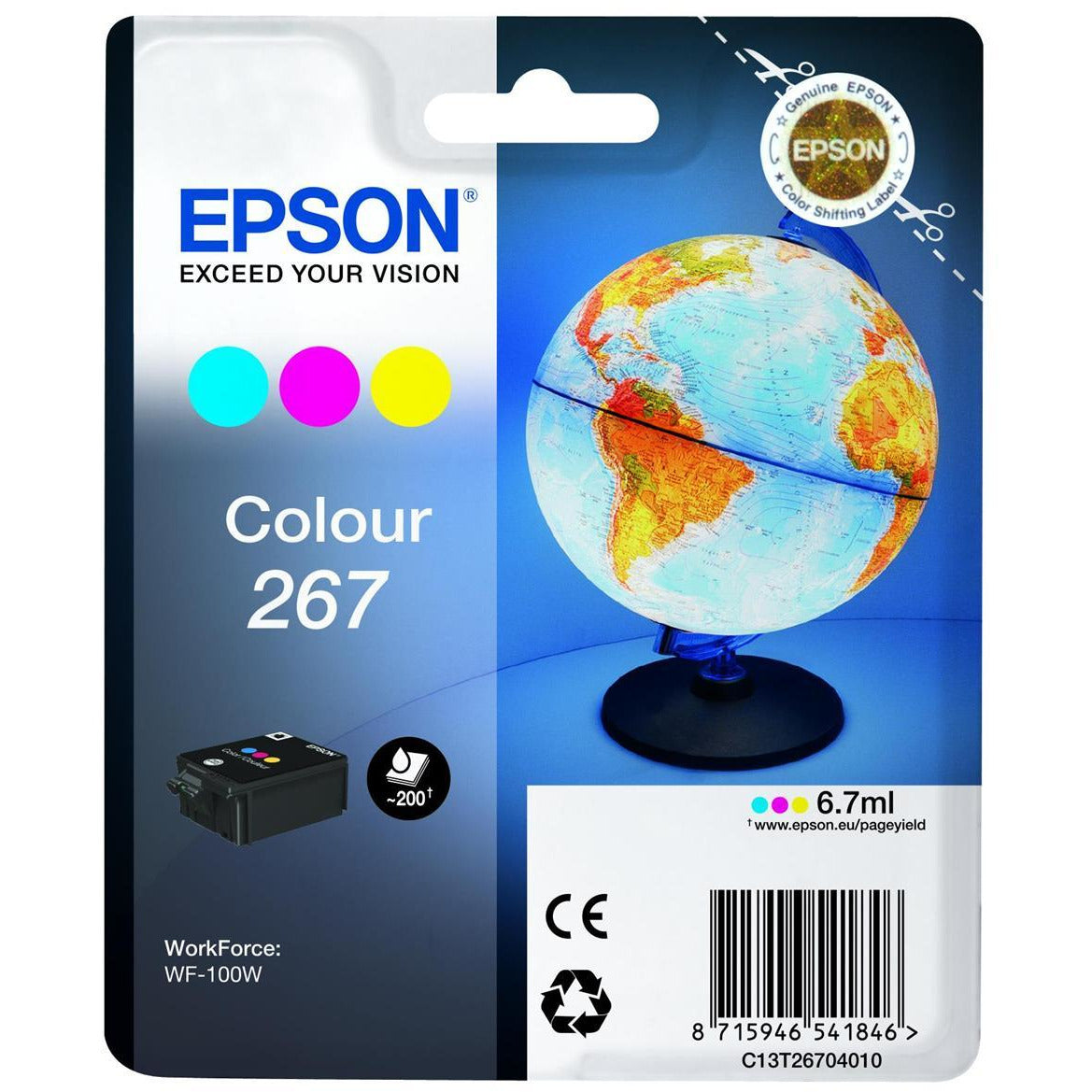 Epson WF100W C/M/Y Pack 6.7ml