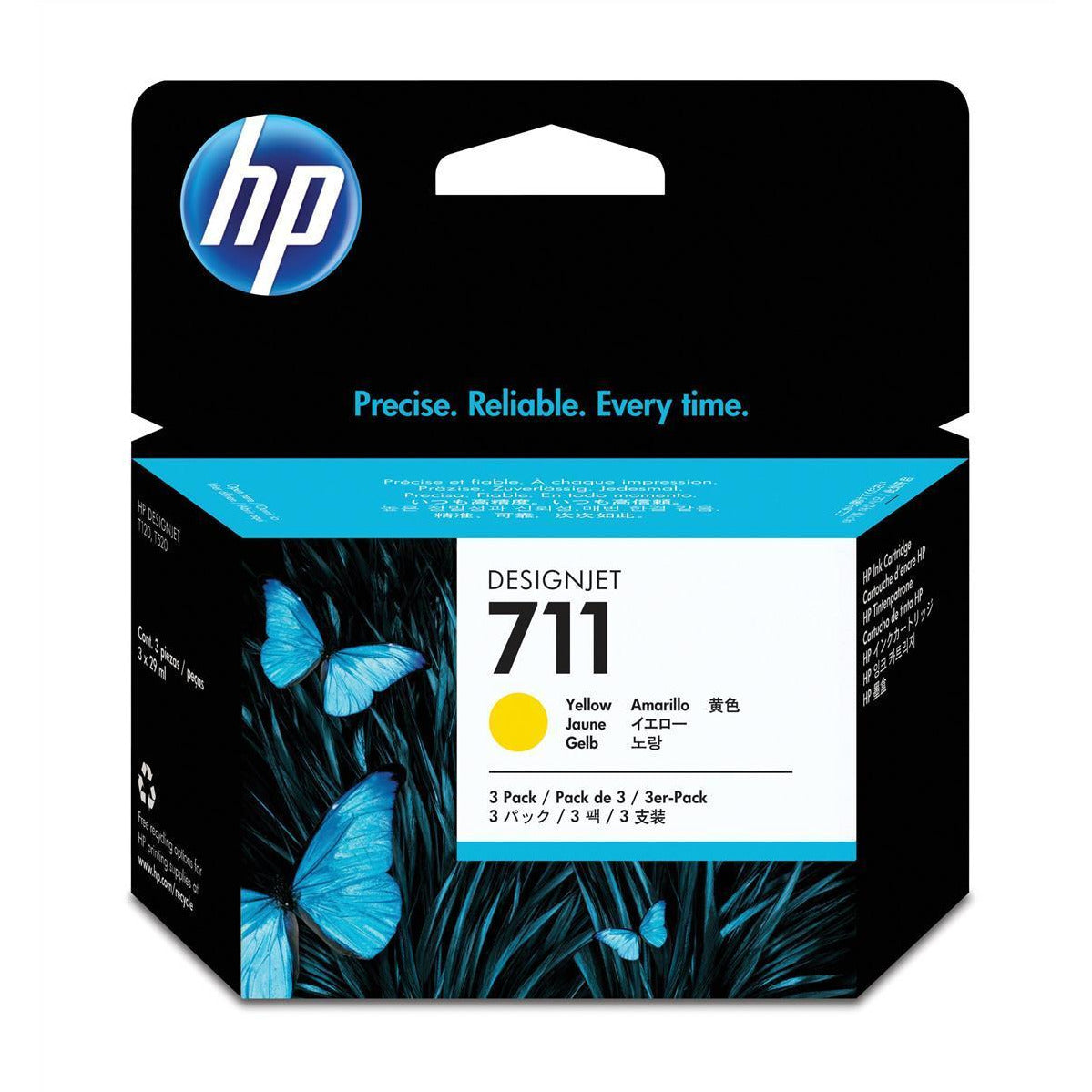 HP CZ136A 711 3 Pack 29 ml gult blekhylki