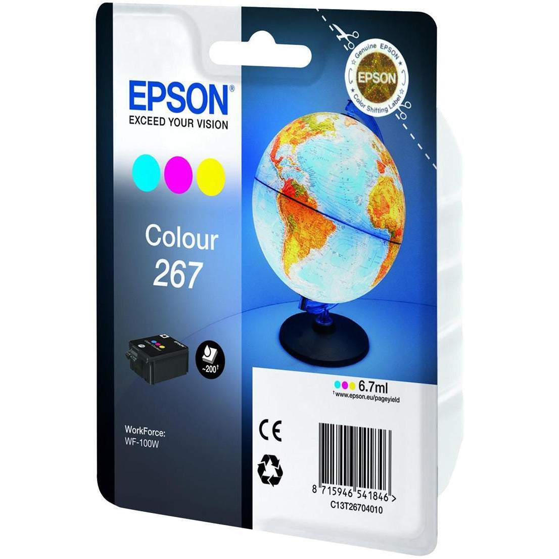 Epson WF100W C/M/Y Pack 6.7ml