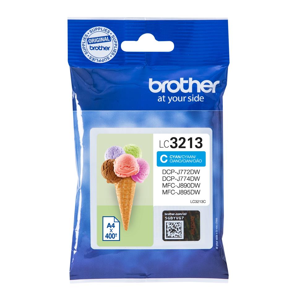 Brother LC3213C (Prentar: 400 síður) blátt blekhylki