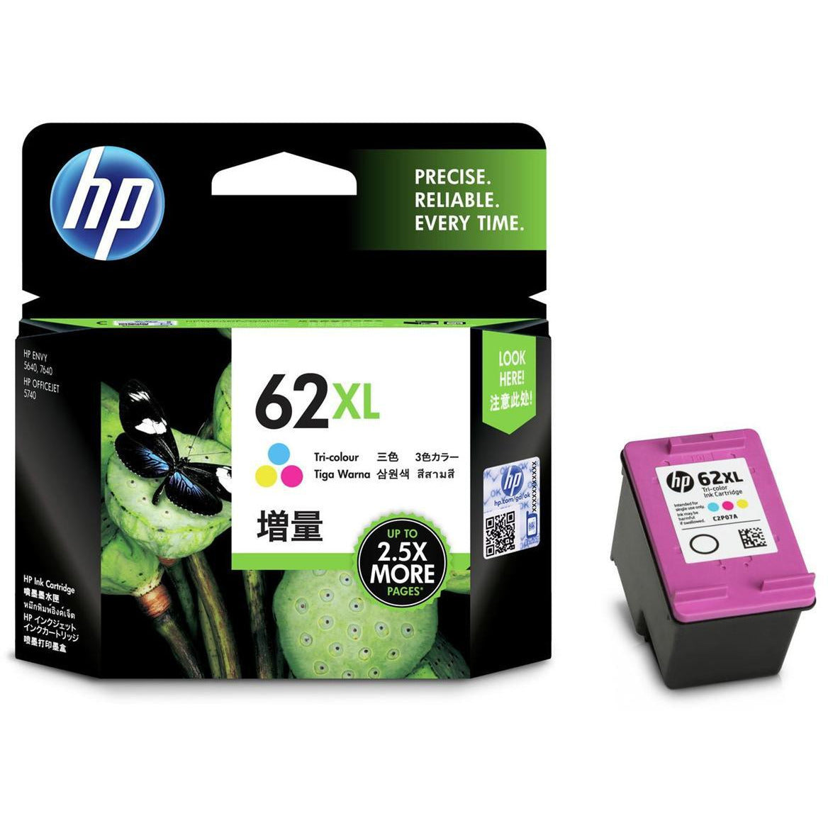 HP 62XL (Prentar: 415 síður) blátt/rautt/gult blekhylki