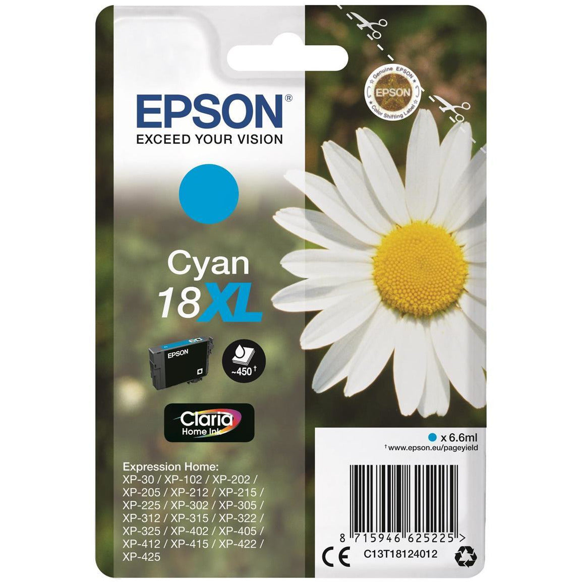Epson Daisy 18XL (Prentar 450 síður) Claria Home blekhylki (blátt)