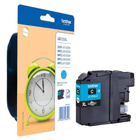 Brother LC125XLC (Prentar: 1,200 síður) blátt blekhylki