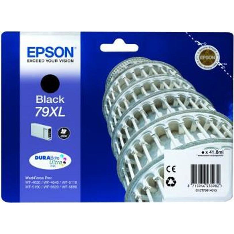 Epson Tower of Pisa 79XL (Prentar: 2,600 síður) XL DURABrite svart blekhylki