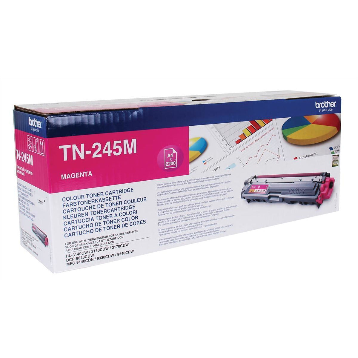 Brother TN-245M (prentar: 2,200 síður) rautt dufthylki
