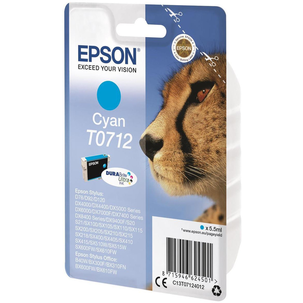 Epson T0712 (Prentar 475 síður) blátt blekhylki
