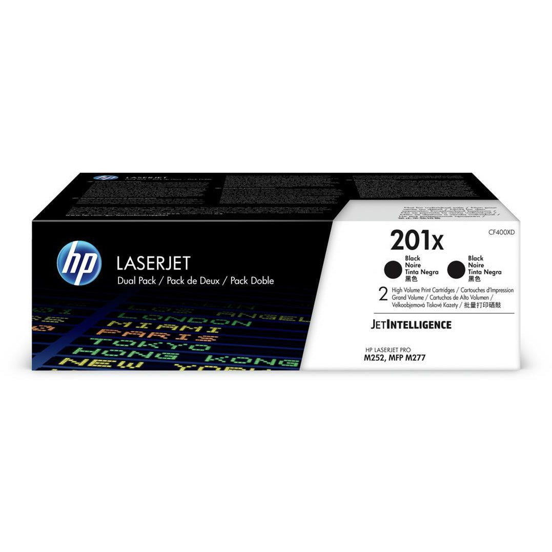 HP CF400XD 201X 2 Pack XL svart Cartridge