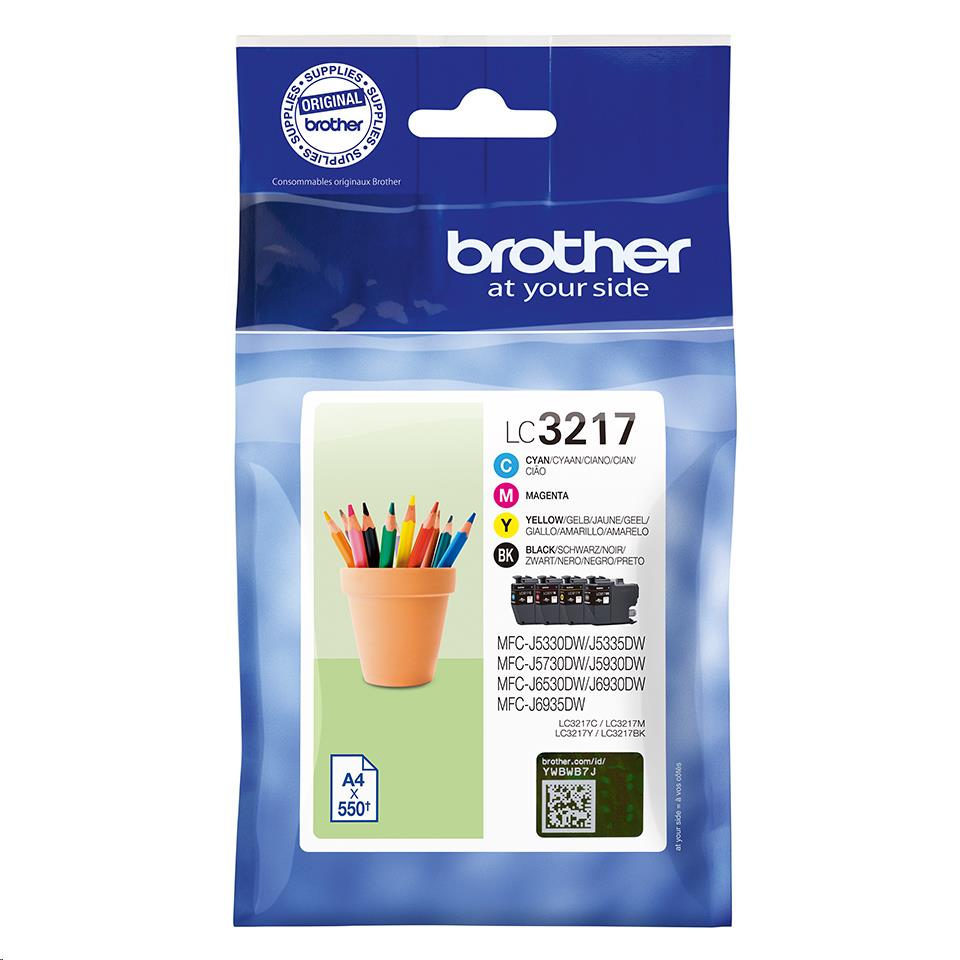 Brother LC3217VAL svart lita Ink 15ml 3x9ml Multipack