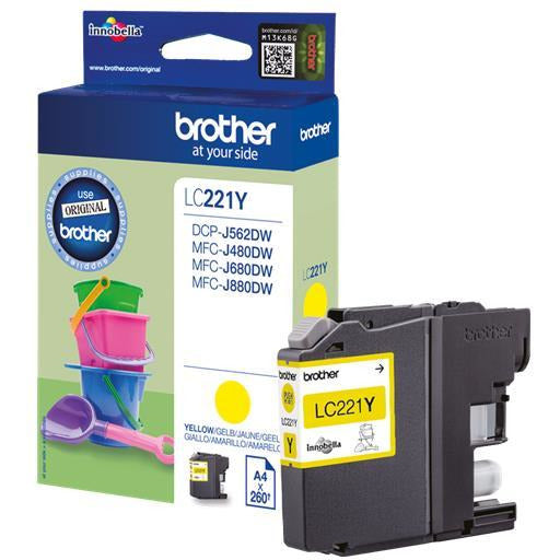 Brother LC-221Y (Prentar: 260 síður) gult blekhylki