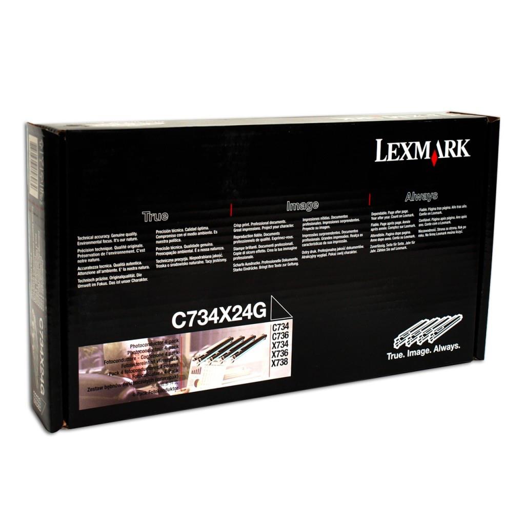 Lexmark C734X24G (Yield: 20,000 Pages) Black/Cyan/Magenta/Yellow Photoconductor Imaging Drum Unit Pack of 4