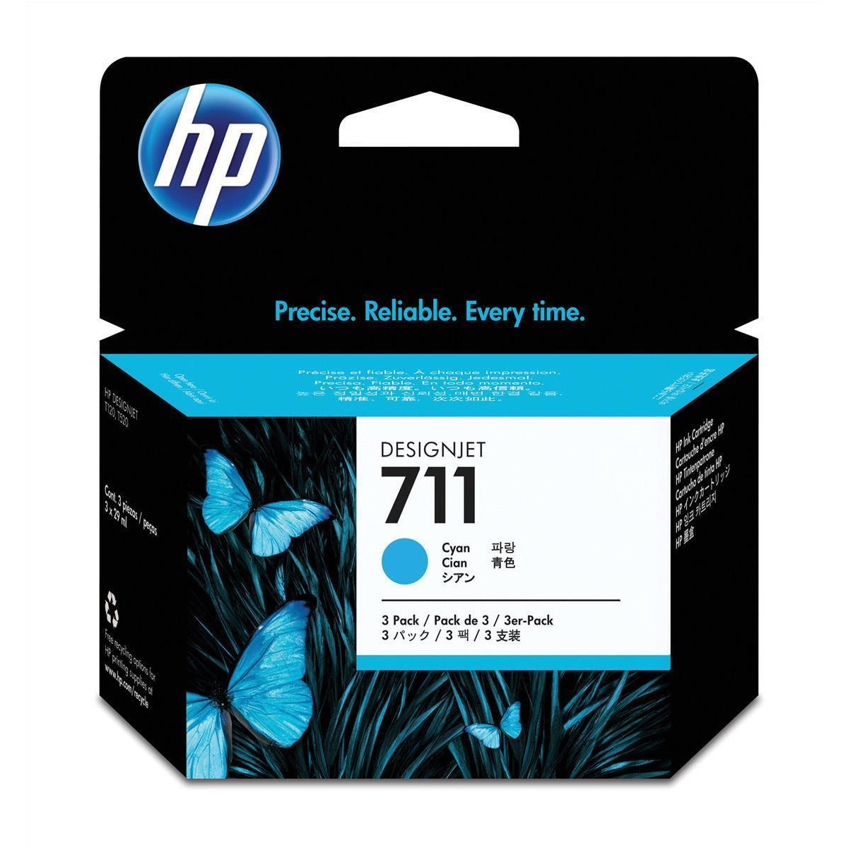 HP CZ134A 711 3 Pack 29 ml blátt blekhylki