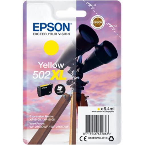 Epson 502 XL Series (Prentar: 470 síður) gult blekhylki (6.4ml) fyrir WorkForce WF-2860DWF/Expression Home XP-5105