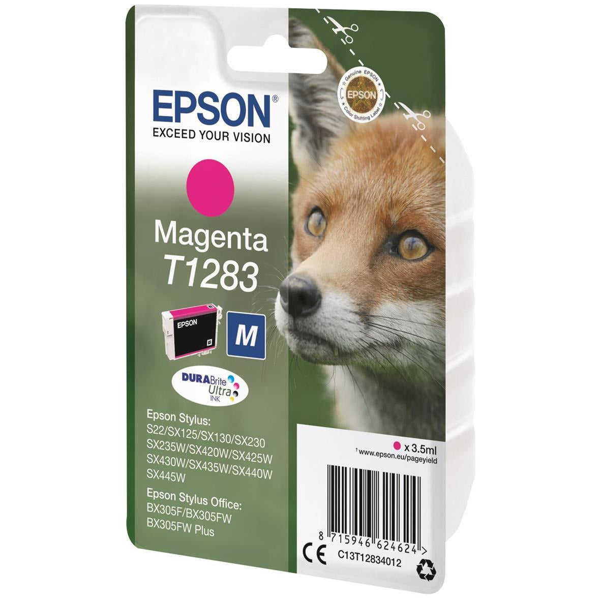 Epson Fox T1283 (3.5ml) DURABrite Ultra blekhylki (rautt)