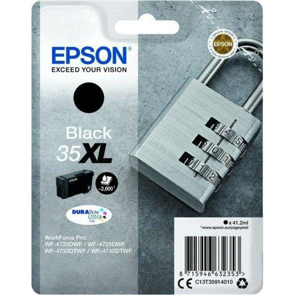 Epson Padlock 35XL T3591 (Prentar 2600 síður) DURABrite Ultra svart 41.2ml blekhylki
