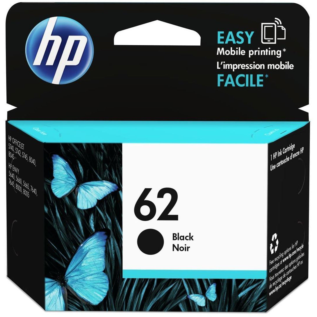 HP 62 (Prentar: 200 síður) svart blekhylki