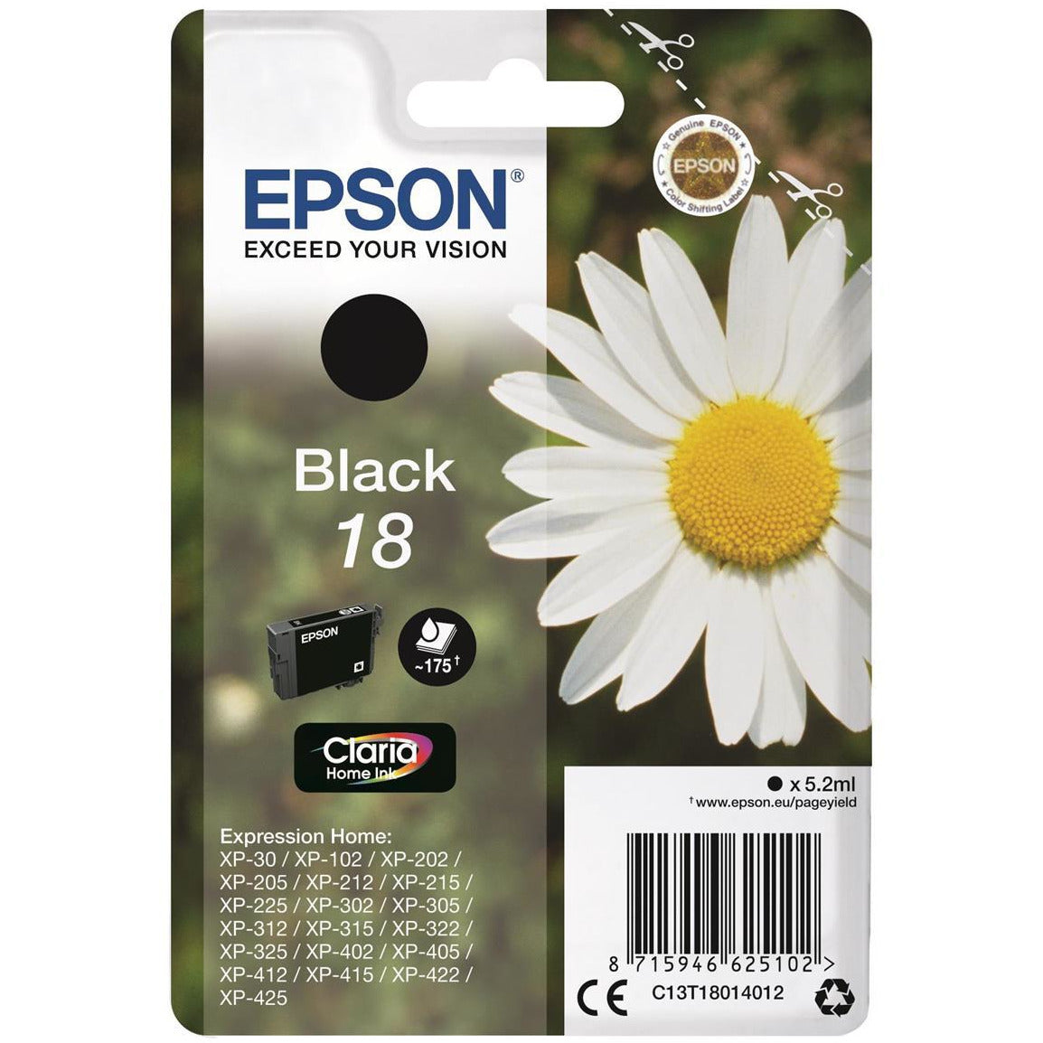 Epson Daisy 18 (Prentar 175 síður) Claria Home blekhylki (svart)