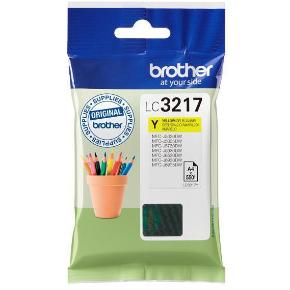 Brother LC3217Y (Prentar: 550 síður) blekhylki (gult)