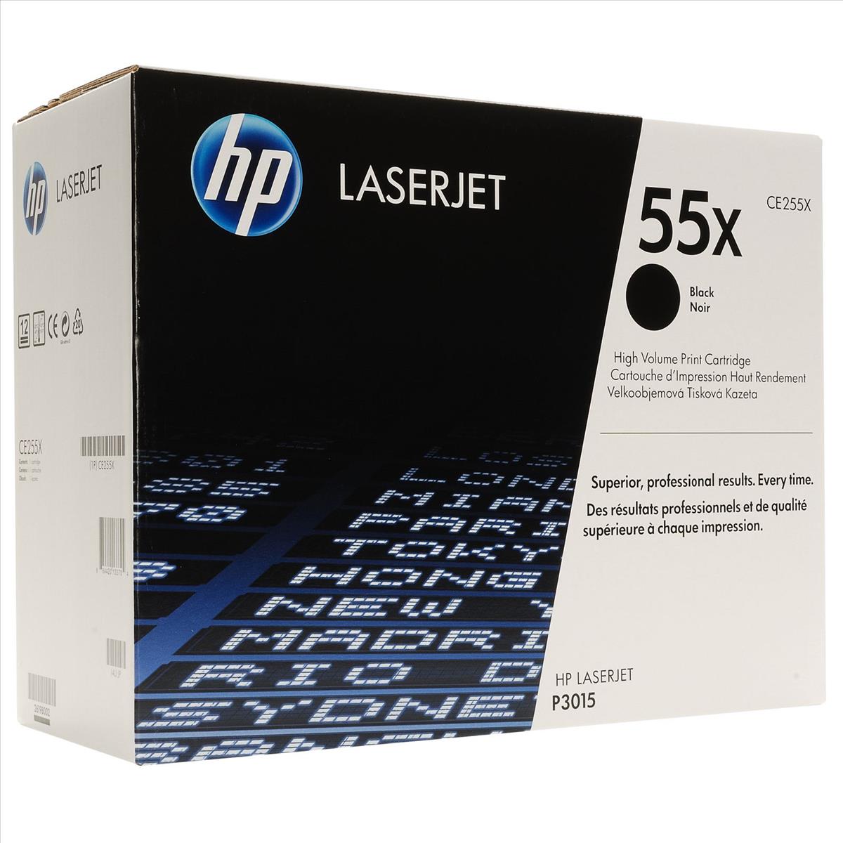 HP 55X (prentar: 12,500 síður) XL svart dufthylki