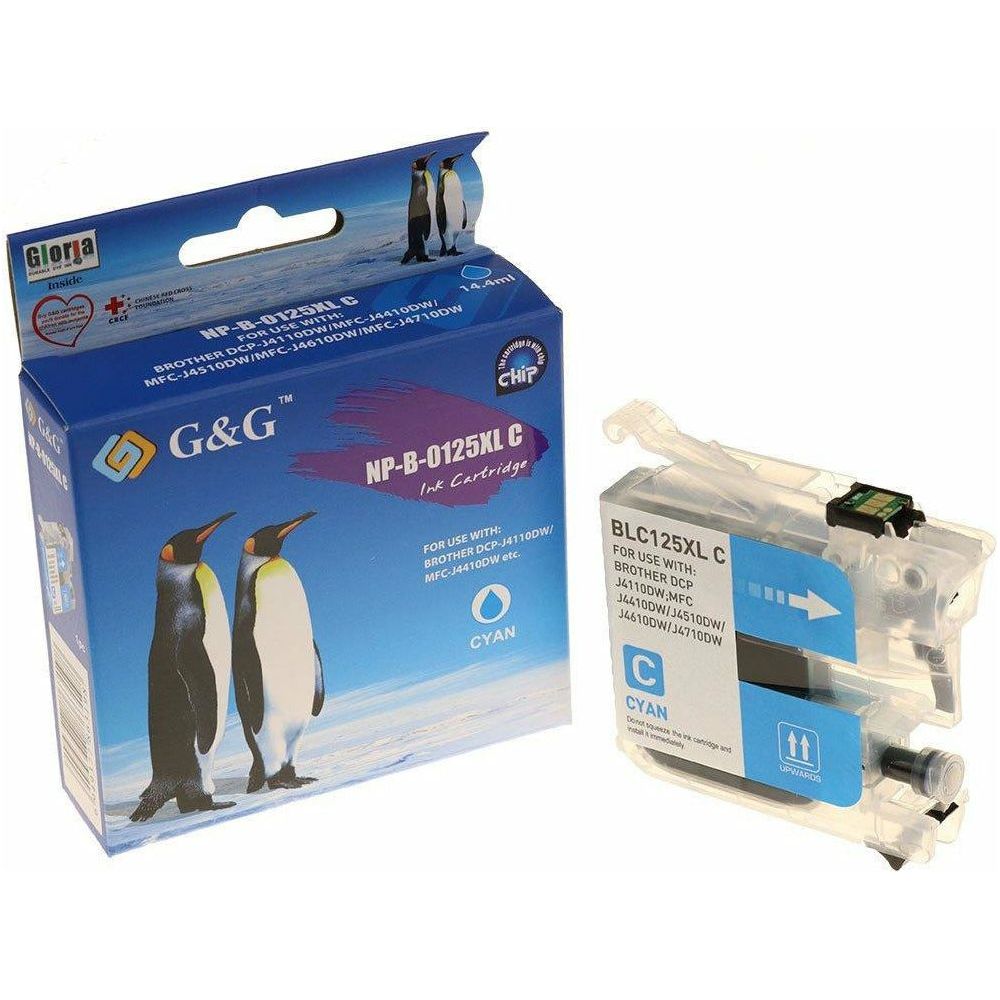 G&G Ninestar samheitahylki: Brother LC-125XLC Blátt